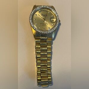 Gold-Tone Women's Watch with Crystal Accent